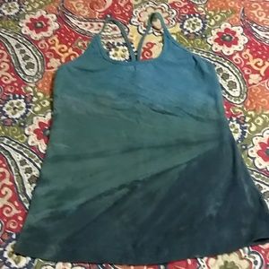HardTail bluegreen tie dye halter exercise top